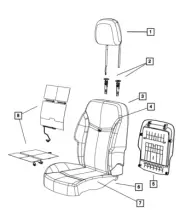 Genuine Mopar Front Seat Back Cover Left 1US37HL1AA