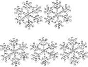 HAMPPLIES 5pcs Silver Snowflake Shoe Clips Rhinestone Decorations for Flats Boots Sandals and Charming DIY Accessories for Women