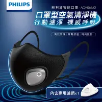 在飛比找Yahoo奇摩購物中心優惠-【PHILIPS飛利浦】智能口罩-口罩型空氣清淨機(行動濾淨