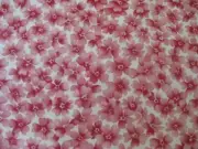 Waverly Oopsy Daisy Fabric 4Yd Brick Red Cream Floral Cotton USA OOP
