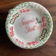 Vintage Hefty Prints Seasons Greetings 30 Plates Christmas Holiday Discontinued