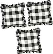 MAGICLULU 3pcs Chic Pillow Protector Zipper Pillow Cover for European Checkered Case Fashionable Cover