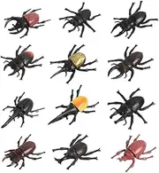 NHQZ Plastic Beetle, Pack of 12 Toy Beetles, Realistic Rubber Beetle, Prank Items, Children's Joke Item for Adults, April Fool's Day, Halloween Party