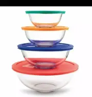 NEW | Pyrex 8 Piece Glass Bowl Container Set Made In USA