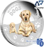 2010 $1 WORKING DOGS LABRADOR RETRIEVER-GUIDE DOG 1oz SILVER PROOF COIN