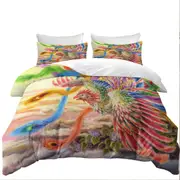 Colorful Art Houou Japanese Phoenix Quilt Cover