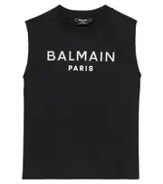 [Balmain Kids] Balmain Kids Logo cotton jersey top Y 12 black