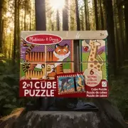 Melissa & Doug 2 In 1 Wooden Cube Puzzle (Animals) Item #50274, New from Factory