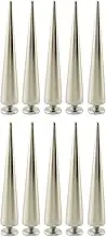 55MM Solid Punk Bullet Spikes Metal Leathercraft Rivets DIY Silver Cone Studs for Cosplay Clothes 10Sets(10pcs Spikes+10pcs Screws)
