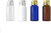 100pcs 15ml Empty Cosmetic Hydrating Perfume Container,with Spiral Gold Silver Aluminum Cover,Travel Size Shower Gel Cosmetic Container(Clear Bottle,Gold lid)