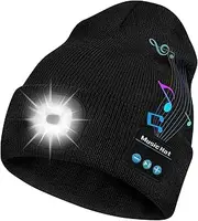 [Bosttor] Bluetooth Beanie Hat with Light, Headlamp Cap with Headphones and Built-in Speaker Mic, Gifts for Men Women Teen