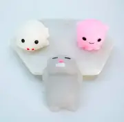Mochi Squishy Toys Mini Squishy Party Favors Kid Animal Grey Bear Stress Relieve