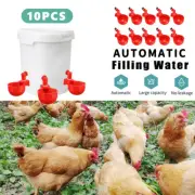 10x Waterer Drinking Bowl Poultry Automatic Chicken Water Cup Feeder Drinker Set