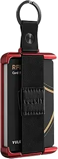 [VULKIT] Minimalist Slim Wallet for Men Front Pocket Alumimum Credit Card Holder Wallet with RFID/NFC Blocking Cards Red