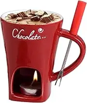 Chocolate Fondue Mug Melting Cup, Hot Pot Ceramic Melting Cup Chocolate Fondue Mug, Butter Warmer Heating Tea Light Melting Pot for -Candy &