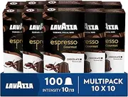 [Lavazza] Espresso Gourmet Chocolate, 100 Aluminium Capsules Compatible with Nespresso* Original Machines, with the Natural Chocolate Aroma, Arabica & Robusta, Intensity 10/13, Medium Roasting