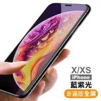 在飛比找momo購物網優惠-iPhone X XS 防藍光玻璃鋼化膜手機保護貼(iPho