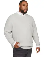 [Tommy Hilfiger] Big & Tall Structure Crew Neck Sweater in Grey