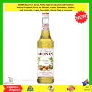 MONIN Hazelnut Syrup, Nutty Taste of Caramelised Hazelnut, Natural Flavours NEW