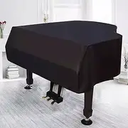 Grand Piano Cover Leather Piano Protector Black Baby Grand Piano Cover Dustproof Waterproof Piano Cover Soft Lining - Protect Piano(160cm/63inch)