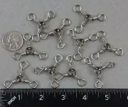 10 Count Pack #3/0 Three Way Swivels Nickel Plated Brass 3-Way Fishing Swivel