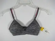 NEW Fruit of the Loom Seamless Soft Cup Bra Girls Size 34 Gray Wireless