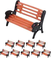 Aswalling 10Pcs Model Train HO N O Scale 1:100 Bench Chair Model Settee Street Park Layout Plastic Crafts,Garden/Railway Layout