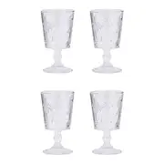 4pc Annabel Trends Goblet Glass Palm Tree Wine Cup Set Barware 16cm Clear