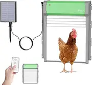 Advwin Automatic Chicken Coop Door Opener - Solar Powered With Timer & Light Sensor, Aluminum Anti-Pinch Weatherproof With Remote Control