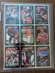 1991 Legends Sports Uncut Sheet Andre Agassi Cal Ripken Larry Bird Jerry Rice