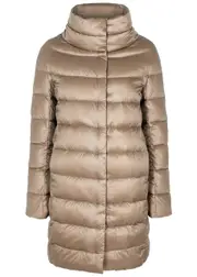 Herno Icon Quilted Shell Coat - Taupe - 10 10