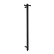 Decaura Heated Towel Rail Vertical Wall Mounted Round Black 304 Stainless Steel