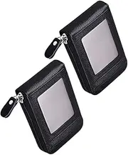[Kisangel] 2pcs Credit Card Wallet for Women Organizer with Smooth Zipper Elegant Design for Business Travel Stylish Card Holder