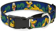 Dog Collar Martingale Pluto 4 Poses Landscape Blue Green 15 to 26 Inches 1.0 Inch Wide