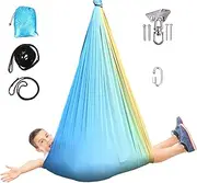 Sensory Swing for Kids Adults 360° Swivel Hanger, Indoor Therapy Swing Holds up to 300lbs Double Layer