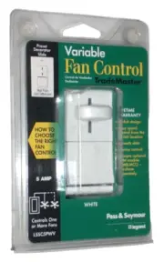 Pass & Seymour Variable Fan Control Switch 1+ Fans White 5 Amp - LSSC5PWV