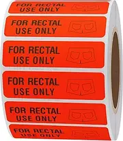 Hybsk 500Pcs Fluorescent Prank Stickers 1.5 x 0.375 Inch “for Rectal Use Only ”Stickers for Halloween，April Fools ' Day and Prank Party (Fluorescent Red) ﻿