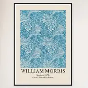 Galrie William Morris Marigold Cotton Print Exhibition from 1873 - Timeless Artistry, Black Frame, A3 30 x 42cm (12 x 16inch)