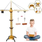 Mini Tudou RC Crane Toy,50.4 inch Tall 2.4GHz Remote Control Robotic Excavator,Educational Construction Vehicles Toy for Ages 6,7,8,9 Boys or Girls