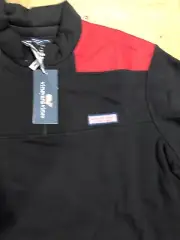 Vineyard Vines Custom Shep Shirt black Red Men’s Med M NEW Pullover 1/4 Zip $98