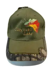 Mossy Oak Baseball Cap Green w/Camo Trim Backstrap Outdoor NWT Turning Leaf Hunt