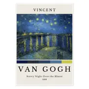 Galrie Vincent van Gogh Starry Night Over the Rhone -Iconic Post-Impressionist Art Print, Poster Only, A3 30x 42cm (12 x 16inch)