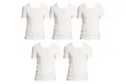 5 Pk Holeproof Aircel Thermal Mens T-shirt Short Sleeve Tee Top MYQ31A White Waffle Knit