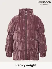 Monsoon Pink Crushed Velvet Puffer Jacket (AJ7058) | $115 - $138
