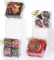 20Pcs 4X4X2 Inch Bakery Boxes with Window Cookies Boxes Soap Box Chocolate Truff