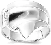 [JewelryWeb] 925 Sterling Silver Solid Polished Ring 17.2mm Wide Band Style-Ring for Women
