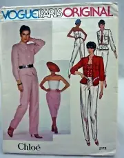 Vogue 2172 Pattern Paris Chloe Bustier Jacket Pants Skirt 80's VTG Uncut