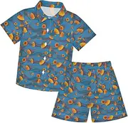 [Caihoyu] Baby-boys Toddler Short Sleeve Shirt Top+shorts Suits Toddler Boy Clothes Infant Little Boy Gift