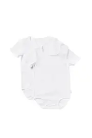 [Bonds] Bonds Newbies Wonderbodies Cotton Short Sleeve Bodysuit 2 Pack in White Size: Newborn Newborn White