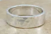 925 STERLING SILVER 7MM HAMMERED BAND RING size 6 style# r3205